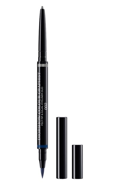 Женские водостойкая подводка-карандаш diorshow colour graphist, 002 синий+платиновый DIOR, арт. C021900002