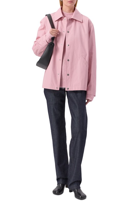 Хлопковая куртка-рубашка Jil Sander J53BN0004/J45306 Розовый  J53BN0004/J45306 Фото 2