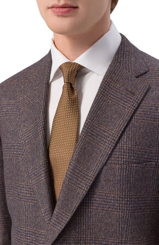 Шелковый галстук Canali 18/HJ04556 Коричневый  18/HJ04556 Фото 2