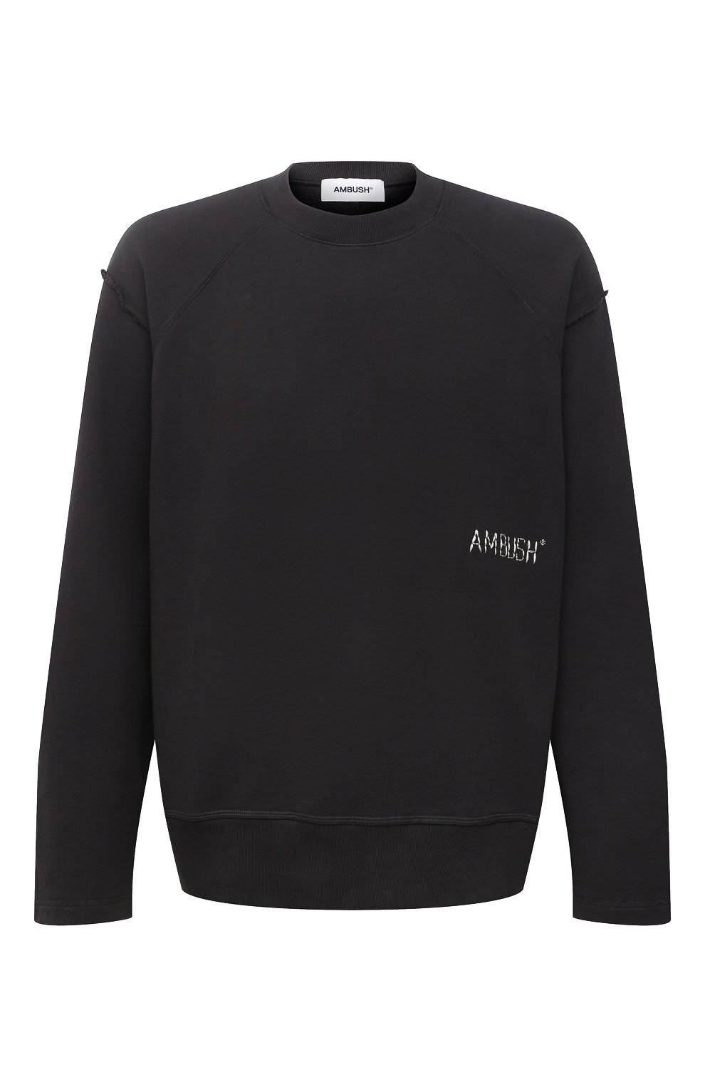 Хлопковый свитшот AMBUSH темно-серого цвета по цене 36450 руб., арт. BMBA006S21FLE001, фото 1 Хлопковый свитшот AMBUSH, арт. BMBA006S21FLE001, фото 1