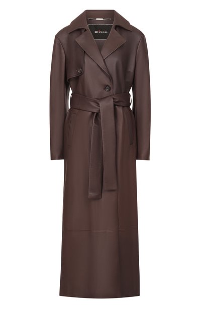 Женский кожаный плащ KITON, арт. D60676K0564L