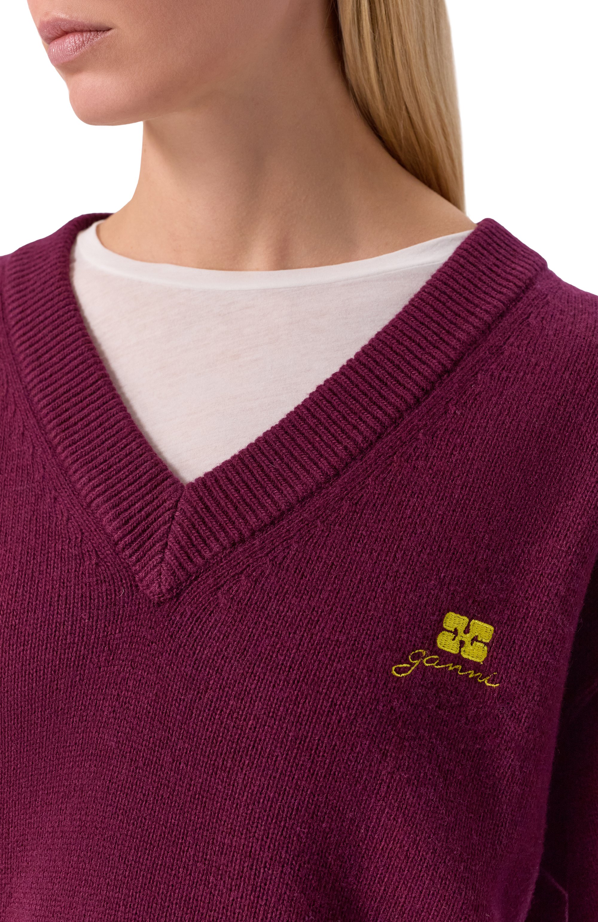 Свитер из шерсти и вискозы GANNI, арт. K2590, фото 5