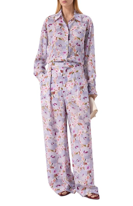 Шелковая рубашка Balmain GF1HS435/SF37 Сиреневый  GF1HS435/SF37 Фото 2