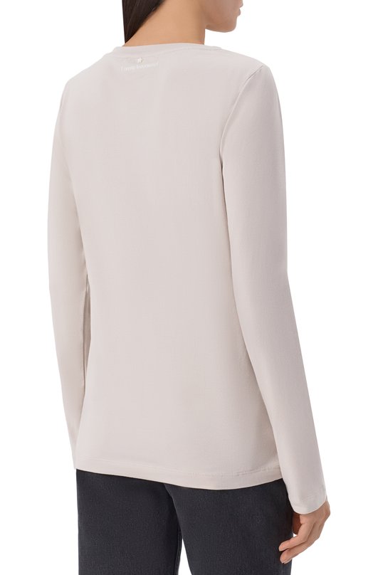 Хлопковый лонгслив Lorena Antoniazzi TS10/9999 Бежевый  TS10/9999 Фото 4