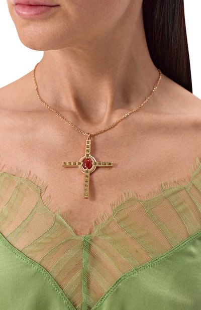 Подвеска-крест с сердоликом и хризолитом ai MOONKA, арт. ai-bg-nlc-sr, фото 2