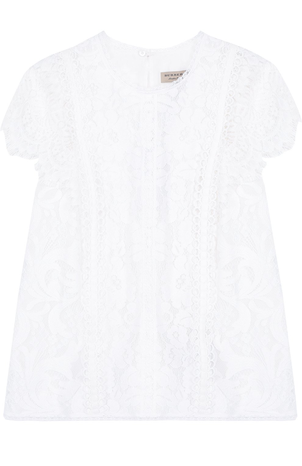 Кружевной топ прямого кроя с коротким рукавом BURBERRY, арт. 4048158, фото 1