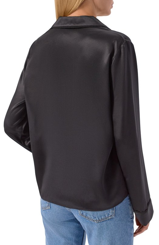 Атласная блузка Saint Laurent 856270/Y7G27 Чёрный  856270/Y7G27 Фото 4