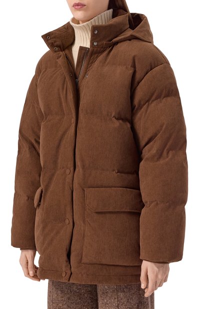 Вельветовый пуховик ADDICTED коричневого цвета по цене 108500 руб., арт. MD224-1, фото 3 Вельветовый пуховик ADDICTED, арт. MD224-1, фото 3