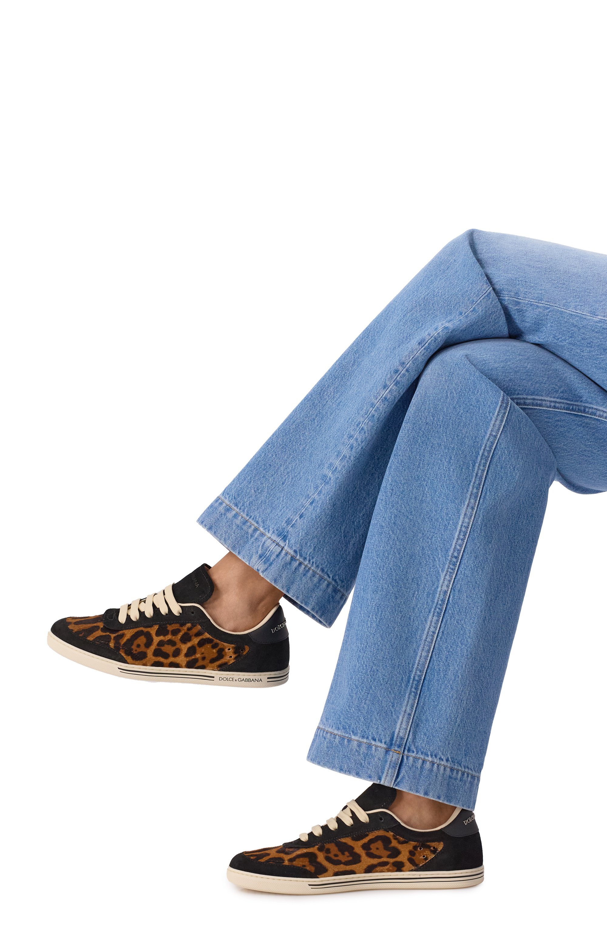 Кожаные кеды saint tropez light DOLCE & GABBANA леопардового цвета по цене 112000 руб., арт. CK2306/AS529, фото 2 Кожаные кеды saint tropez light DOLCE & GABBANA, арт. CK2306/AS529, фото 2