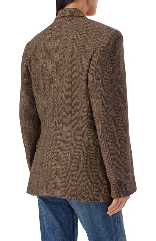 Шерстяной жакет Maison Margiela S29BN0413/M35607 Коричневый  S29BN0413/M35607 Фото 4