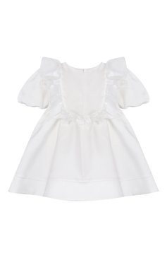 Детское платье BLUMARINE молочного цвета, арт. BGAB006.0.RA010/12M-2A | Фото 2 (Рукава: Короткие; Материал внешний: Синтетический материал; Материал подклада: Вискоза; Случай: Вечерний; Девочки Кросс-КТ: Платье-одежда; Ростовка одежда: 12 мес | 80 см, 18 мес | 86 см, 24 мес | 92 см)