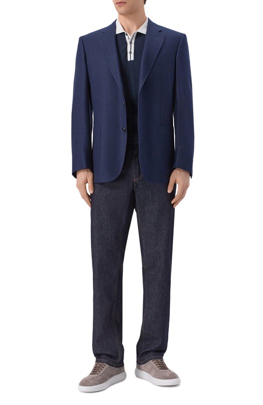 Пиджак из кашемира и шелка Stefano Ricci S1RM4322T0/C168HA Синий  S1RM4322T0/C168HA Фото 3