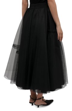 Женская юбка ALEXANDER MCQUEEN черного цвета, арт. 659364/QEACR | Фото 4 (Стили: Романтичный; Материал внешний: Синтетический материал; Длина Ж (юбки, платья, шорты): Миди; Женское Кросс-КТ: Юбка-одежда; Материал подклада: Хлопок; Региональные ограничения белый список (Axapta Mercury): RU; Драгоценные камни: Проставлено; Материал сплава: Проставлено)