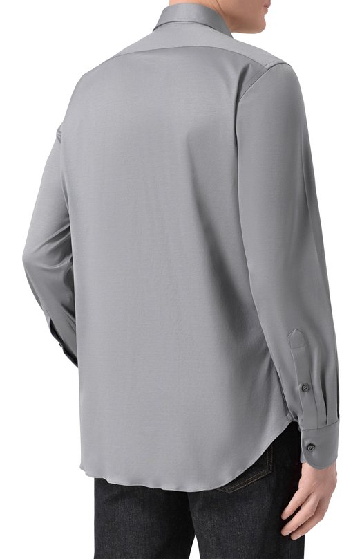 Хлопковая рубашка MVST SLIM/GABRIELLE/R0UND/1628-JERSEY (INTERL0CK) Серый  SLIM/GABRIELLE/R0UND/1628-JERSEY (INTERL0CK) Фото 4