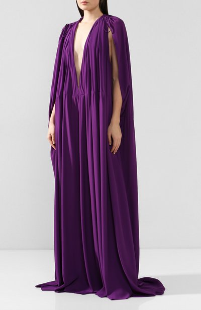 Платье-макси ANN DEMEULEMEESTER фиолетового цвета по цене 161000 руб., арт. 1902-2314-103-058, фото 3 Платье-макси ANN DEMEULEMEESTER, арт. 1902-2314-103-058, фото 3