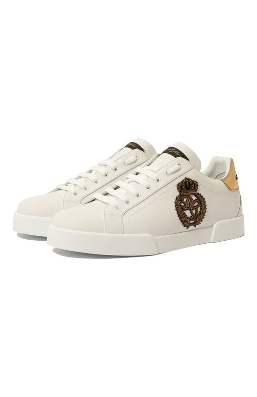 Кожаные кеды Portofino Dolce & Gabbana CS1761/AH136 Белый CS1761/AH136