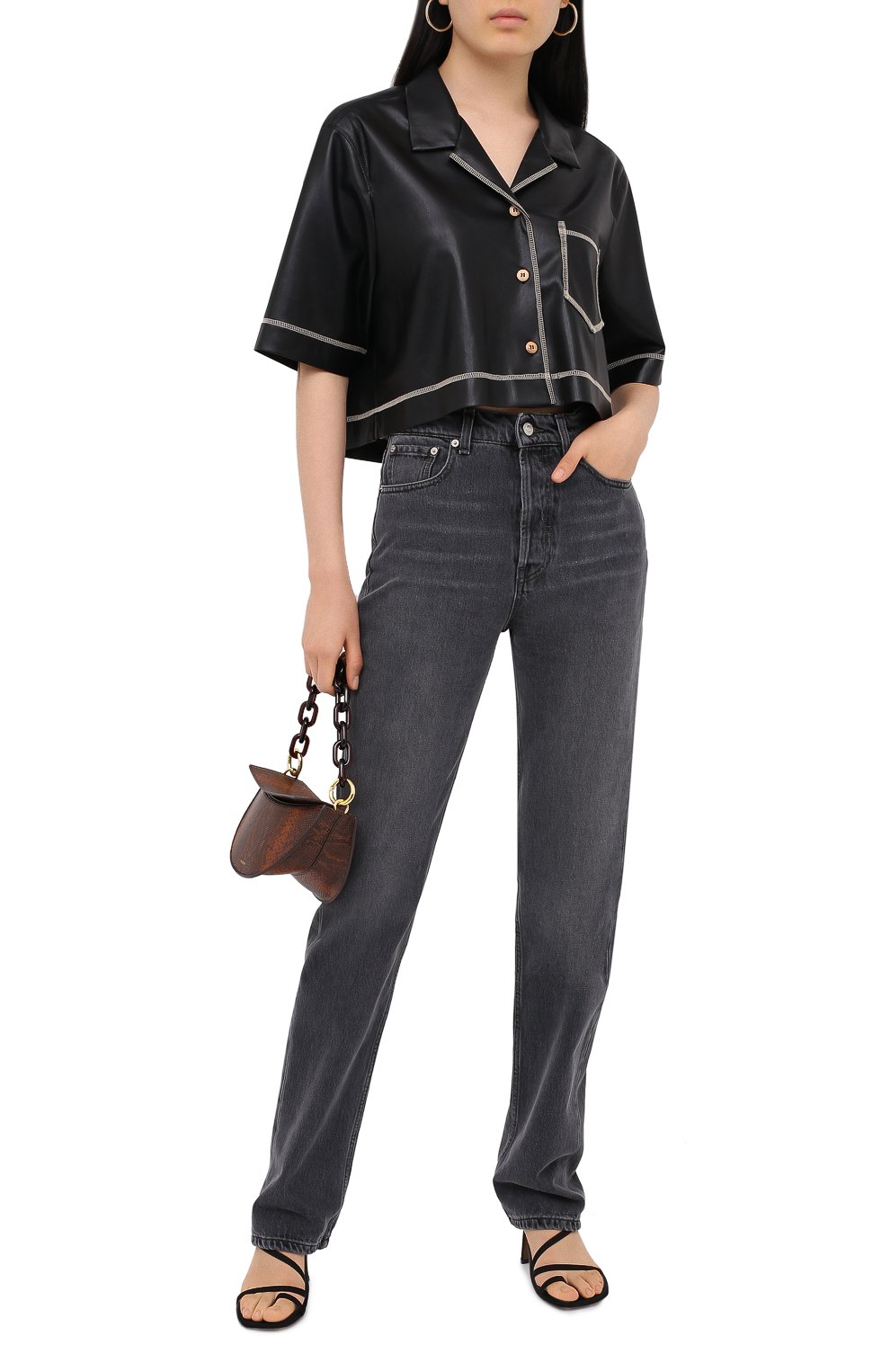 Джинсы NANUSHKA серого цвета по цене 38950 руб., арт. CH0_WASHED GREY_RIGID DENIM, фото 2 Джинсы NANUSHKA, арт. CH0_WASHED GREY_RIGID DENIM, фото 2