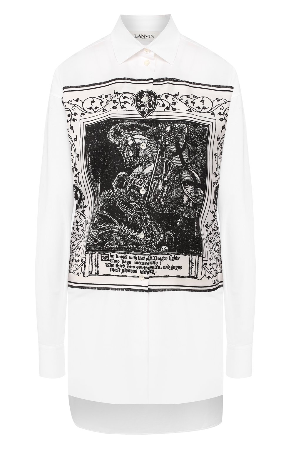 Шелковая рубашка LANVIN черно-белого цвета по цене 93050 руб., арт. RW-T0603T-4180-H19, фото 1 Шелковая рубашка LANVIN, арт. RW-T0603T-4180-H19, фото 1