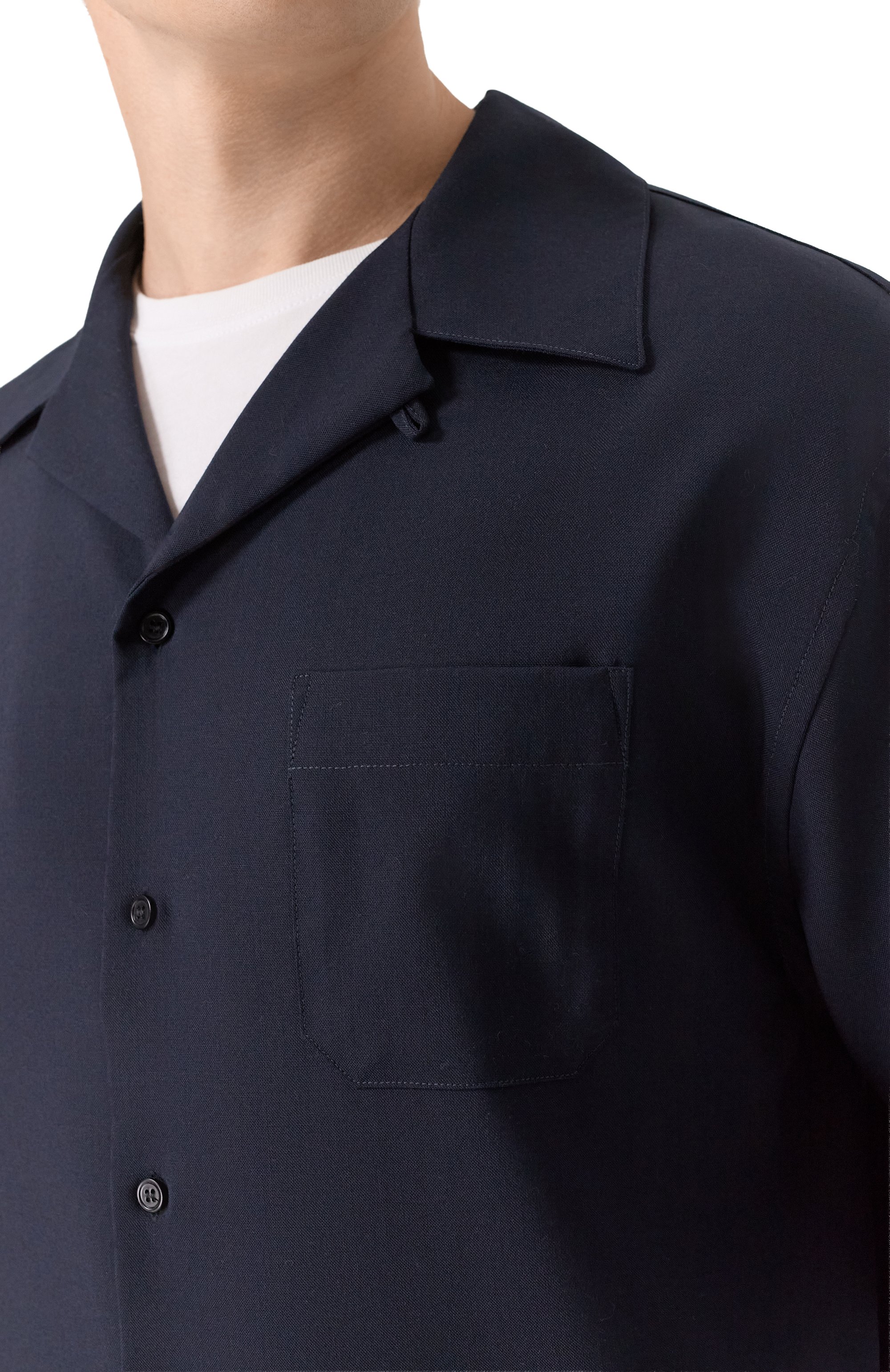 Шерстяная рубашка MARNI темно-синего цвета по цене 83850 руб., арт. CUMU0213A5/UTW839, фото 5 Шерстяная рубашка MARNI, арт. CUMU0213A5/UTW839, фото 5