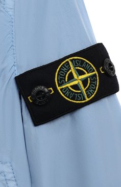 Детского ветровка STONE ISLAND голубого цвета, арт. 801640233/6-8 | Фото 3 (Рукава: Длинные; Материал внешний: Синтетический материал; Материал сплава: Проставлено; Кросс-КТ: Демисезон, Ветровка; Драгоценные камни: Проставлено; Материал подклада: Хлопок; Ростовка одежда: 6 лет | 116 см, 8 лет | 128 см)