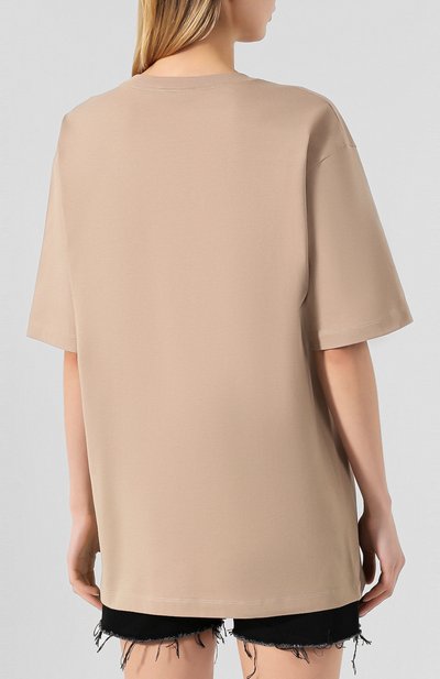 Хлопковая футболка FENDI темно-бежевого цвета по цене 34900 руб., арт. FAF127 AB4I, фото 4 Хлопковая футболка FENDI, арт. FAF127 AB4I, фото 4