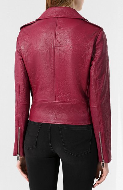 Кожаная куртка MICHAEL MICHAEL KORS бордового цвета по цене 49200 руб., арт. MU82HYG2A3, фото 4 Кожаная куртка MICHAEL MICHAEL KORS, арт. MU82HYG2A3, фото 4