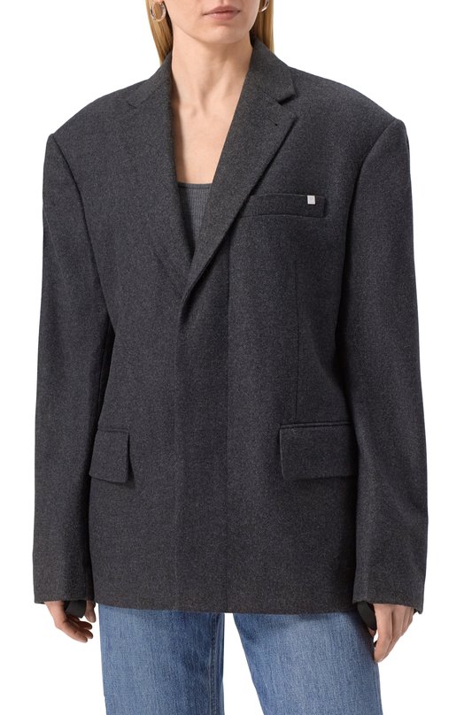 Шерстяной жакет Helmut Lang 010HW197 Серый  010HW197 Фото 8