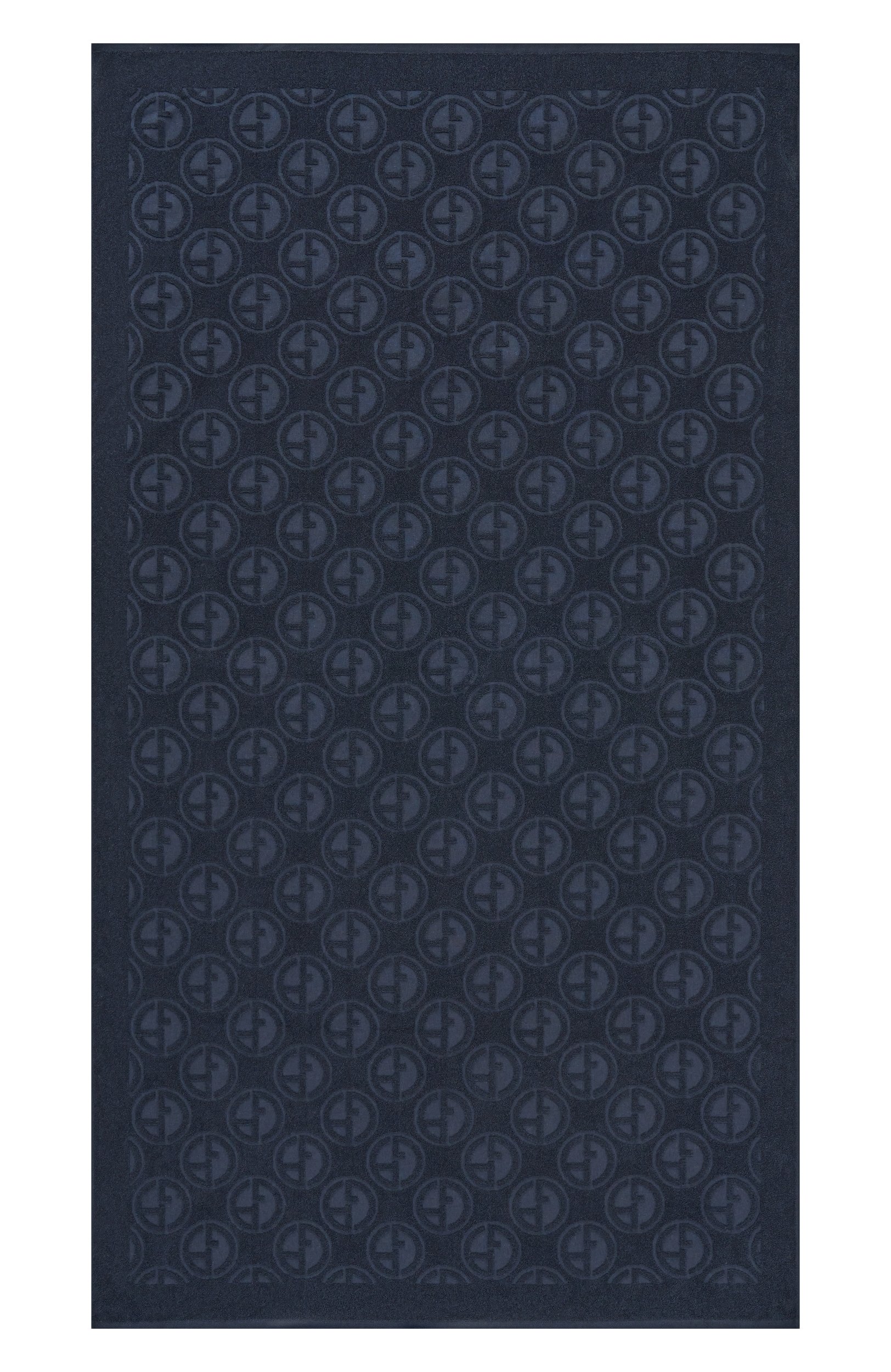 Хлопковое полотенце GIORGIO ARMANI темно-синего цвета по цене 52750 руб., арт. GM000830/AF16510, фото 1 Хлопковое полотенце GIORGIO ARMANI, арт. GM000830/AF16510, фото 1