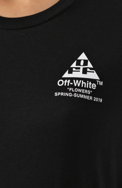 Футболка с логотипом бренда OFF-WHITE черно-белого цвета по цене 18250 руб., арт. 0WAA040R19B980431001, фото 5 Футболка с логотипом бренда OFF-WHITE, арт. 0WAA040R19B980431001, фото 5