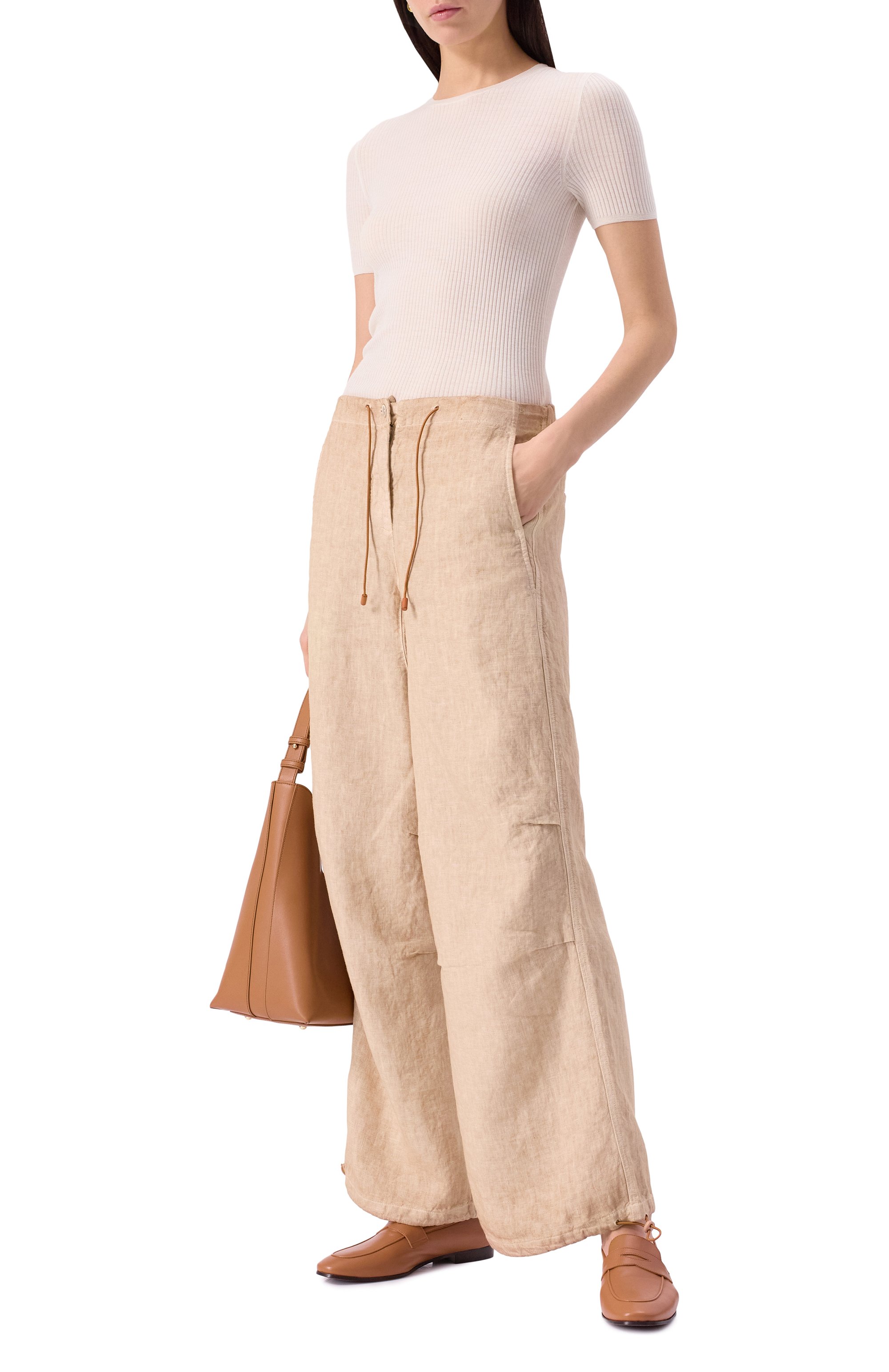 Кожаные пенни-лоферы BOUGEOTTE бежевого цвета по цене 87550 руб., арт. FLS-LEGANA-FNAT, фото 2 Кожаные пенни-лоферы BOUGEOTTE, арт. FLS-LEGANA-FNAT, фото 2