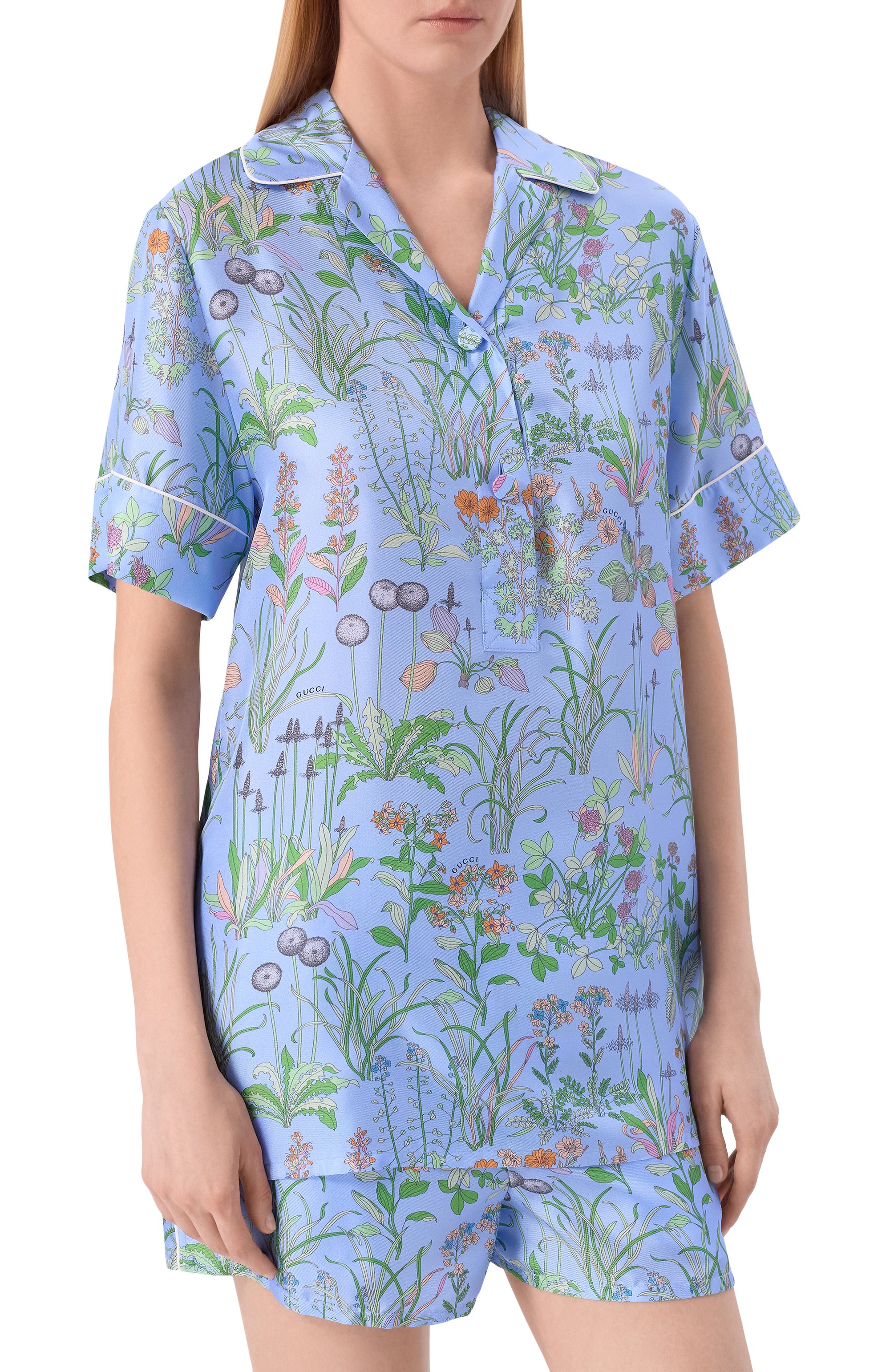 Шелковое поло GUCCI, арт. 855618/ZAULE, фото 3