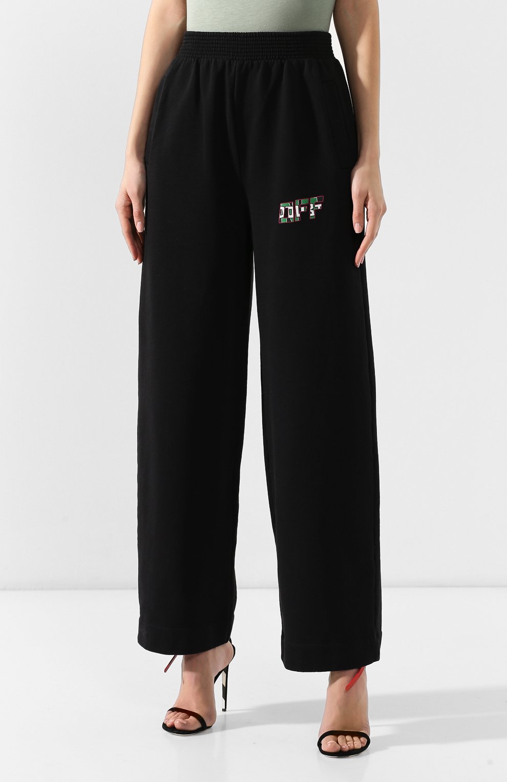 Хлопковые брюки OFF-WHITE черного цвета по цене 27350 руб., арт. 0WCH003R190030491088, фото 3 Хлопковые брюки OFF-WHITE, арт. 0WCH003R190030491088, фото 3
