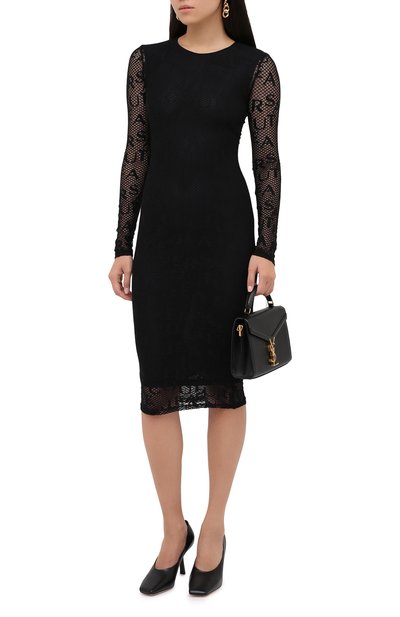 Платье VERSACE JEANS COUTURE черного цвета по цене 35300 руб., арт. D2HZB426-ZDM907/04889, фото 2 Платье VERSACE JEANS COUTURE, арт. D2HZB426-ZDM907/04889, фото 2