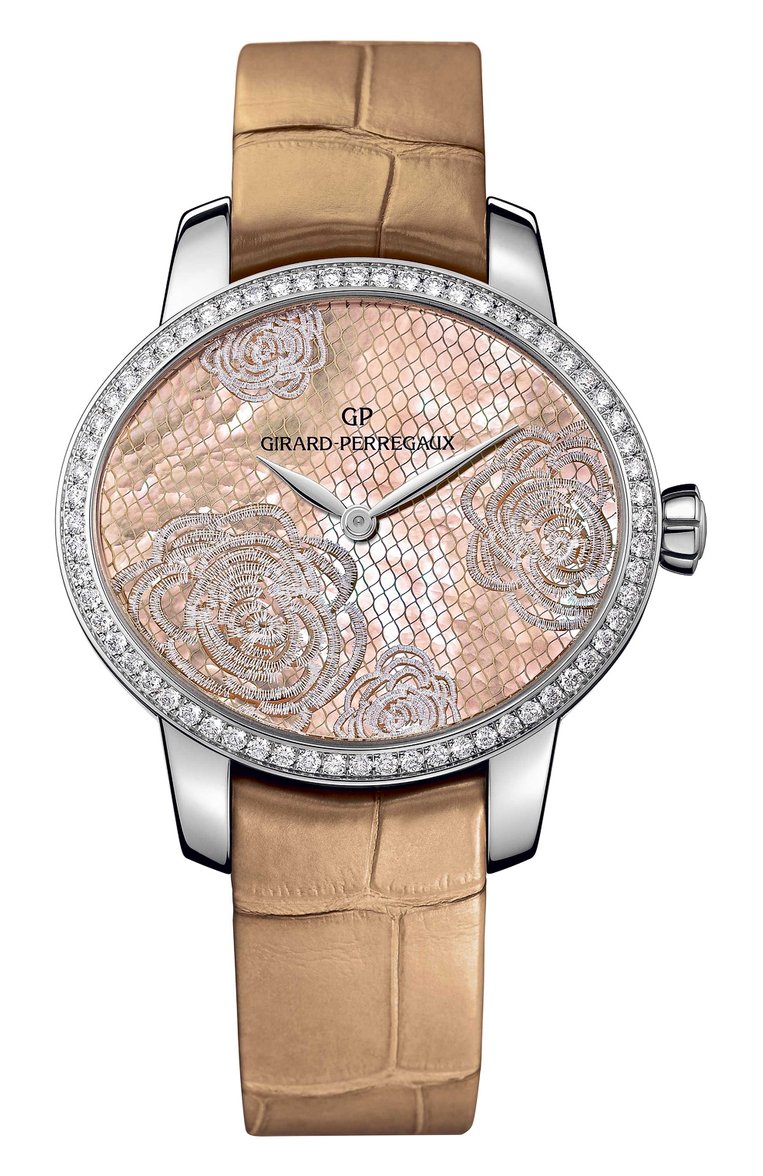 Женские часы bloom steel beige dial GIRARD-PERREGAUX бесцветного цвета, арт. 80476D11A801-CK8A | Фото 1 (Материал корпуса: Сталь; Механизм: Автомат; Региональные ограничения белый список (Axapta Mercury): Не проставлено; Нос: Не проставлено)