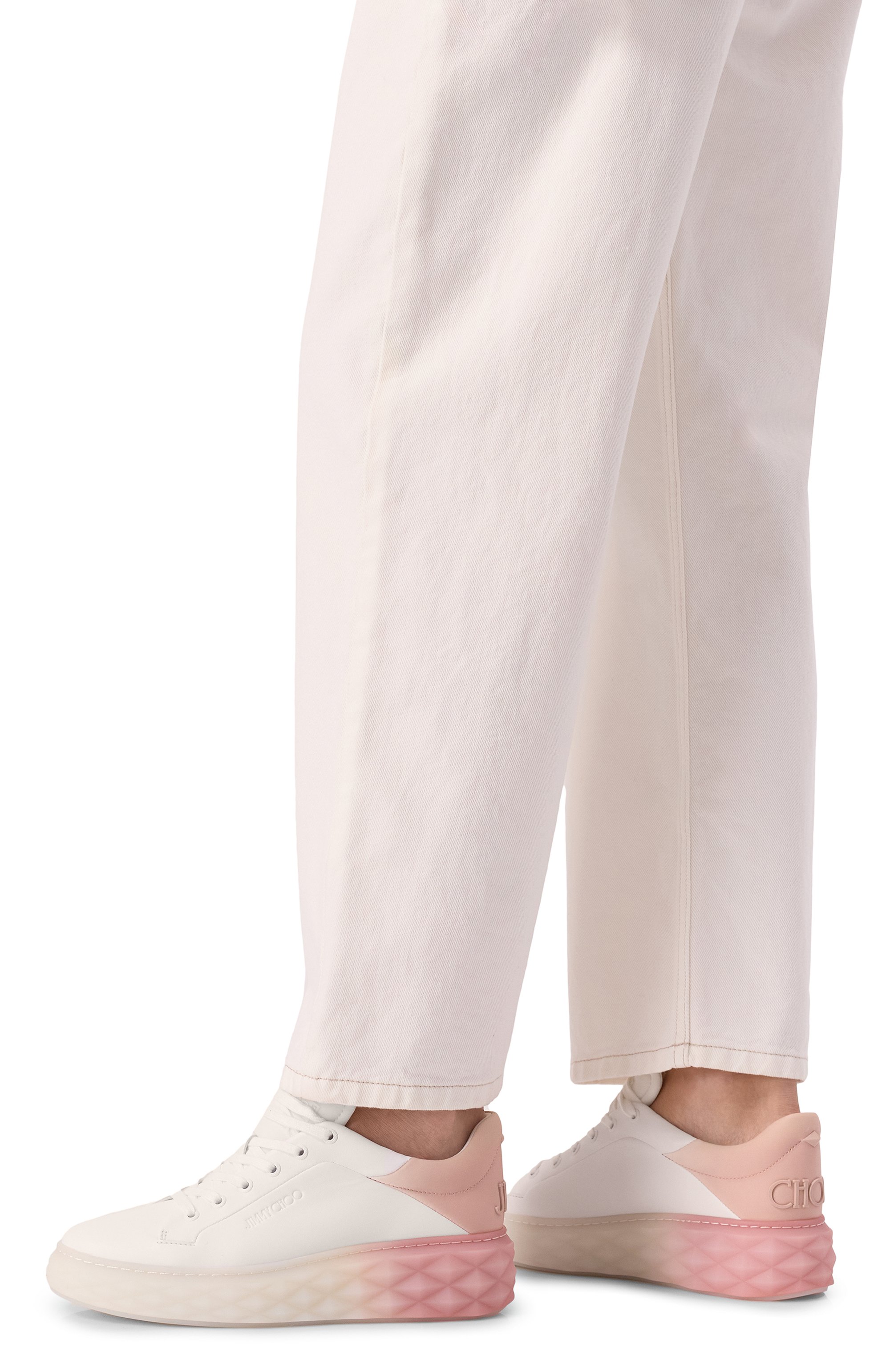 Кожаные кеды diamond maxi f ii JIMMY CHOO, арт. DIAM0ND MAXI/F II/BFA, фото 3