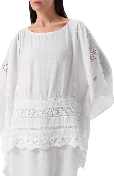 Льняное платье 120% LINO белого цвета по цене 79150 руб., арт. 32ALIW4PJU/000D703, фото 5 Льняное платье 120% LINO, арт. 32ALIW4PJU/000D703, фото 5