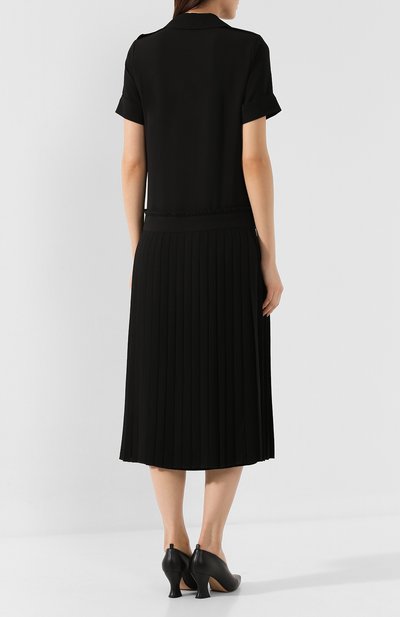 Платье-миди VICTORIA, VICTORIA BECKHAM черного цвета по цене 66450 руб., арт. DRVV 677 PAW19 TEXTURED CREPE, фото 4 Платье-миди VICTORIA, VICTORIA BECKHAM, арт. DRVV 677 PAW19 TEXTURED CREPE, фото 4