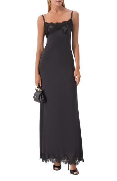Платье из шелка и хлопка DOLCE & GABBANA, арт. F620WT/FURAG, фото 2