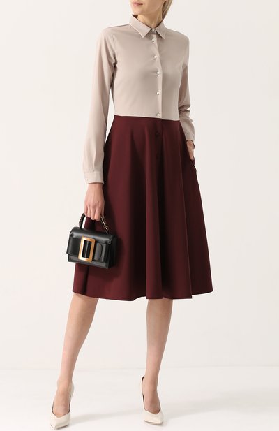 Приталенное платье-рубашка с контрастной юбкой SARA ROKA, арт. MELA/FW17-20, фото 2