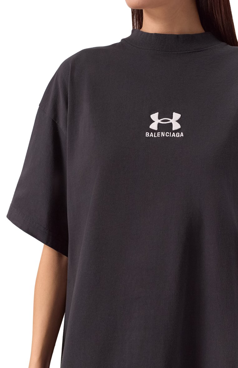 Мужского хлопковая футболка balenciaga х under armour BALENCIAGA черного цвета, арт. 787349/TRVB7 | Фото 8 (Стили: Кэжуэл; Принт: Без принта; Нос: Не проставлено; Региональные ограничения белый список (Axapta Mercury): Не проставлено; Женское Кросс-КТ: Футболка-одежда; Материал внешний: Хлопок)