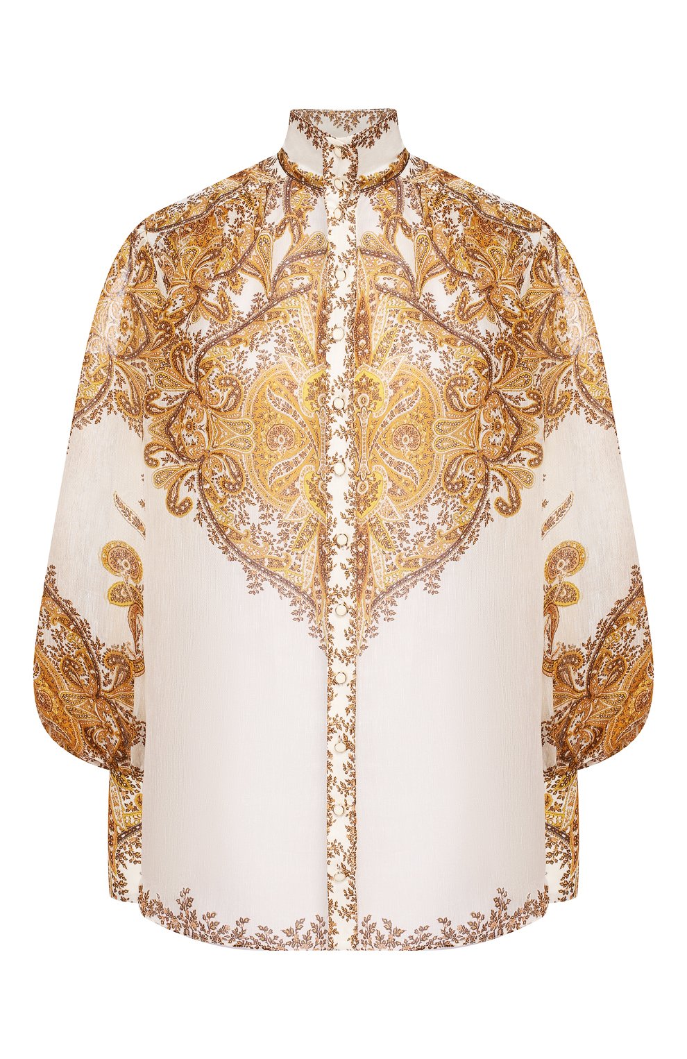 Блузка из смеси льна и шелка ZIMMERMANN белого цвета по цене 109000 руб., арт. 5852TZIP, фото 1 Блузка из смеси льна и шелка ZIMMERMANN, арт. 5852TZIP, фото 1