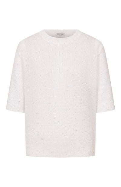 Женский пуловер изо льна и хлопка BRUNELLO CUCINELLI, арт. MDT746400