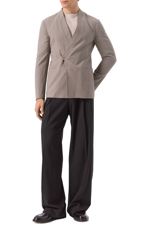 Шерстяной пиджак Giorgio Armani 1SGGG0LP/T02EN Бежевый  1SGGG0LP/T02EN Фото 3
