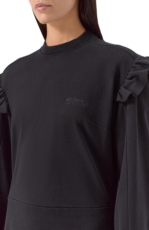 Хлопковое платье VETEMENTS WE54DR140B/1200 JERSEY Чёрный  WE54DR140B/1200 JERSEY Фото 5