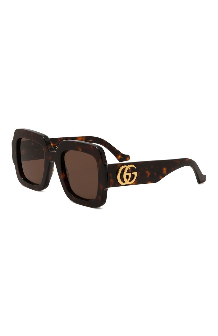Женские солнцезащитные очки GUCCI коричневого цвета, арт. GG1547S 002 | Фото 1 (Нос: Не проставлено; Региональные ограничения белый список (Axapta Mercury): Не проставлено; Материал: Пластик; Тип очков: С/з; Оптика Гендер: оптика-женское; Очки форма: Квадратные)