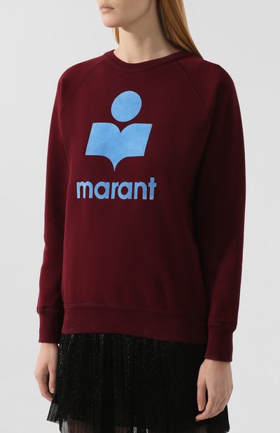 Хлопковый свитшот ISABEL MARANT ETOILE бордового цвета по цене 22100 руб., арт. SW0037-19A042E/MILLY, фото 3 Хлопковый свитшот ISABEL MARANT ETOILE, арт. SW0037-19A042E/MILLY, фото 3