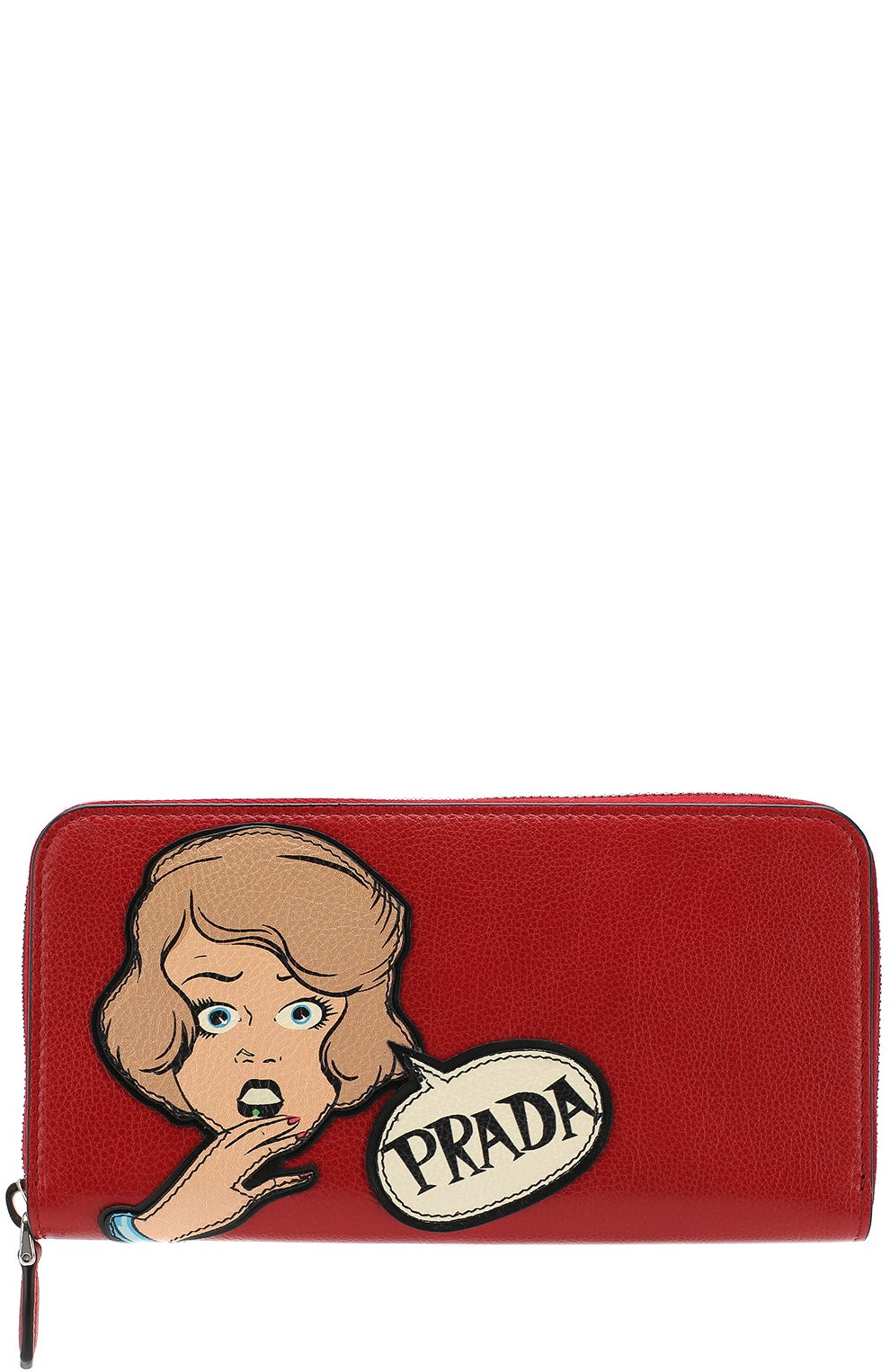 Кожаный кошелек с аппликацией на молнии PRADA, арт. 1ML506- 2BZR-F068Z, фото 1