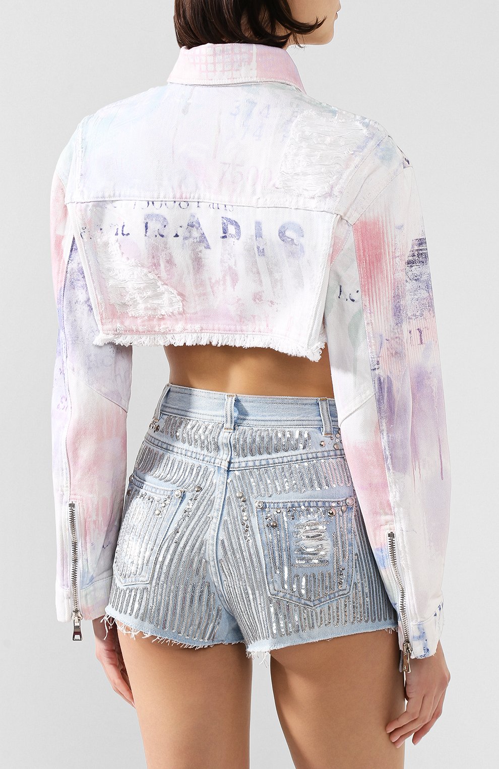 Укороченная куртка BALMAIN разноцветного цвета по цене 166500 руб., арт. SF28313/I246, фото 4 Укороченная куртка BALMAIN, арт. SF28313/I246, фото 4