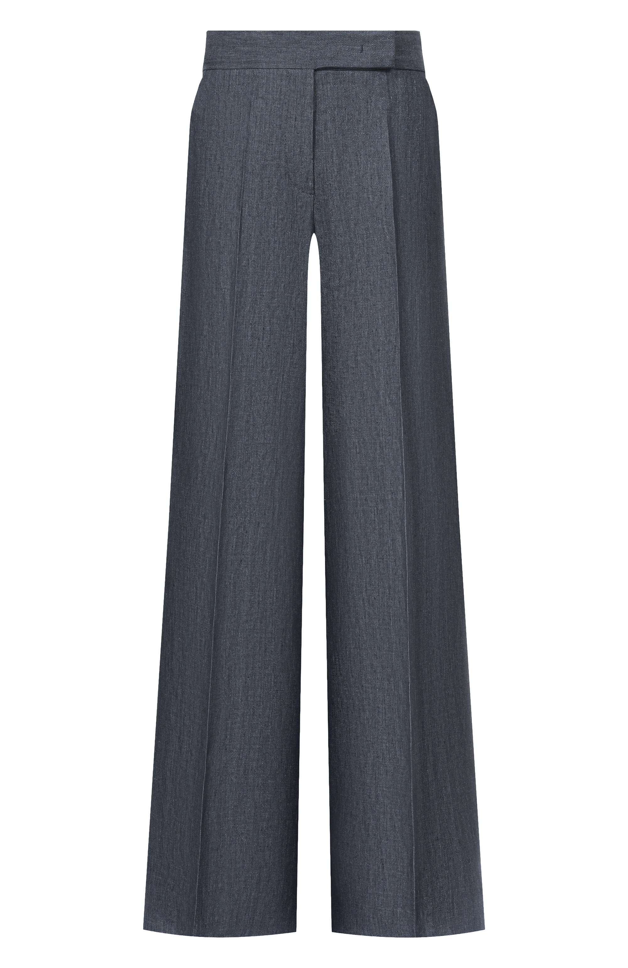 Льняные брюки MAX MARA серого цвета по цене 57200 руб., арт. MXMDESERT0, фото 1 Льняные брюки MAX MARA, арт. MXMDESERT0, фото 1