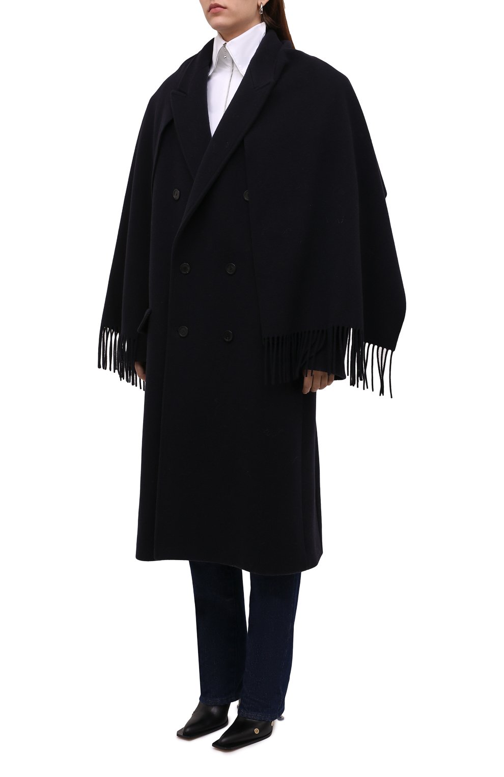 Шерстяное пальто BALENCIAGA темно-синего цвета по цене 309000 руб., арт. 675421/TLU22, фото 3 Шерстяное пальто BALENCIAGA, арт. 675421/TLU22, фото 3